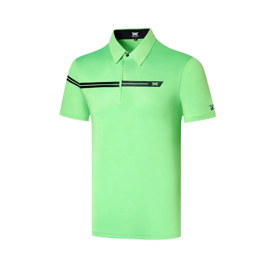 Мужская спортивная футболка с коротким рукавом для гольфа, 3 цвета, одежда для гольфа, S-XXL на выбор, повседневная одежда для гольфа - Цвет: Зеленый
