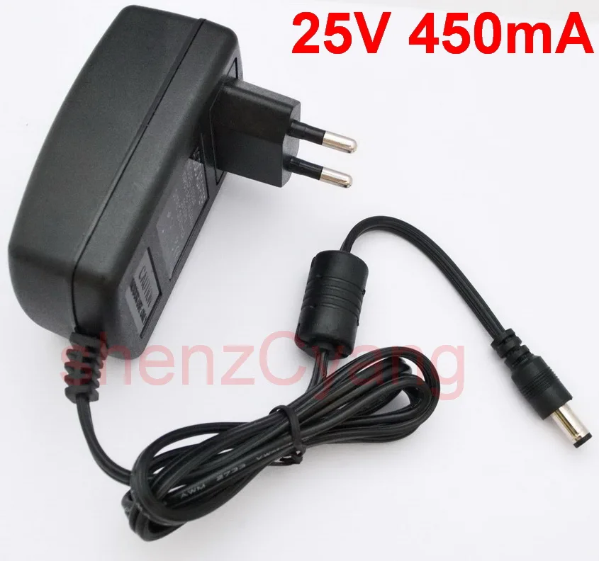 EU plug 1 шт., алюминиевая крышка, 25В 450mA адаптер переменного тока 100 V-240 V 0.6A 50/60 Гц постоянного тока, 25V-450mA для Philips пылесос FC6331/FC6333/FC6402 - Цвет: EU plug
