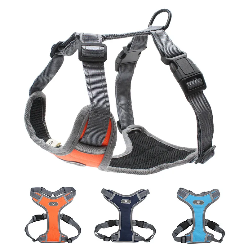 

Reflective Nylon Dog Harness Vest For Medium and Large Dogs Chest Strap Padded Adjustable Safety Harnesses Soft Mesh Pets Leads