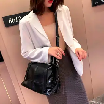 

Fashion Soft Leather Cross Body Bag Women 2019 Solid Color Messenger Bag Simple Women Handbag High Quality Shoulder Bags #15