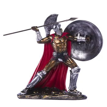 

European Retro Roman Warrior Statue Creative Resin Character Sculpture Room Decor Ornament Home Decoration Accessories