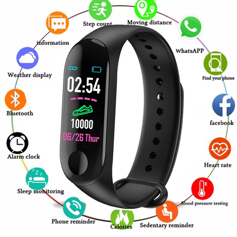 

M3 Pro Smart Band Waterproof Fitness Tracker M3 Plus Smart Bracelet Blood Pressure Heart Rate Monitor Smart Watch PK Mi Band 3