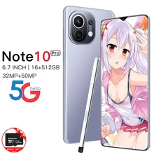 

Global Version Note10 Pro 6.7-inch Smartphone 12G+512G Full Screen Android Phone 4G 5G Network Smartphone Supports Google Maps