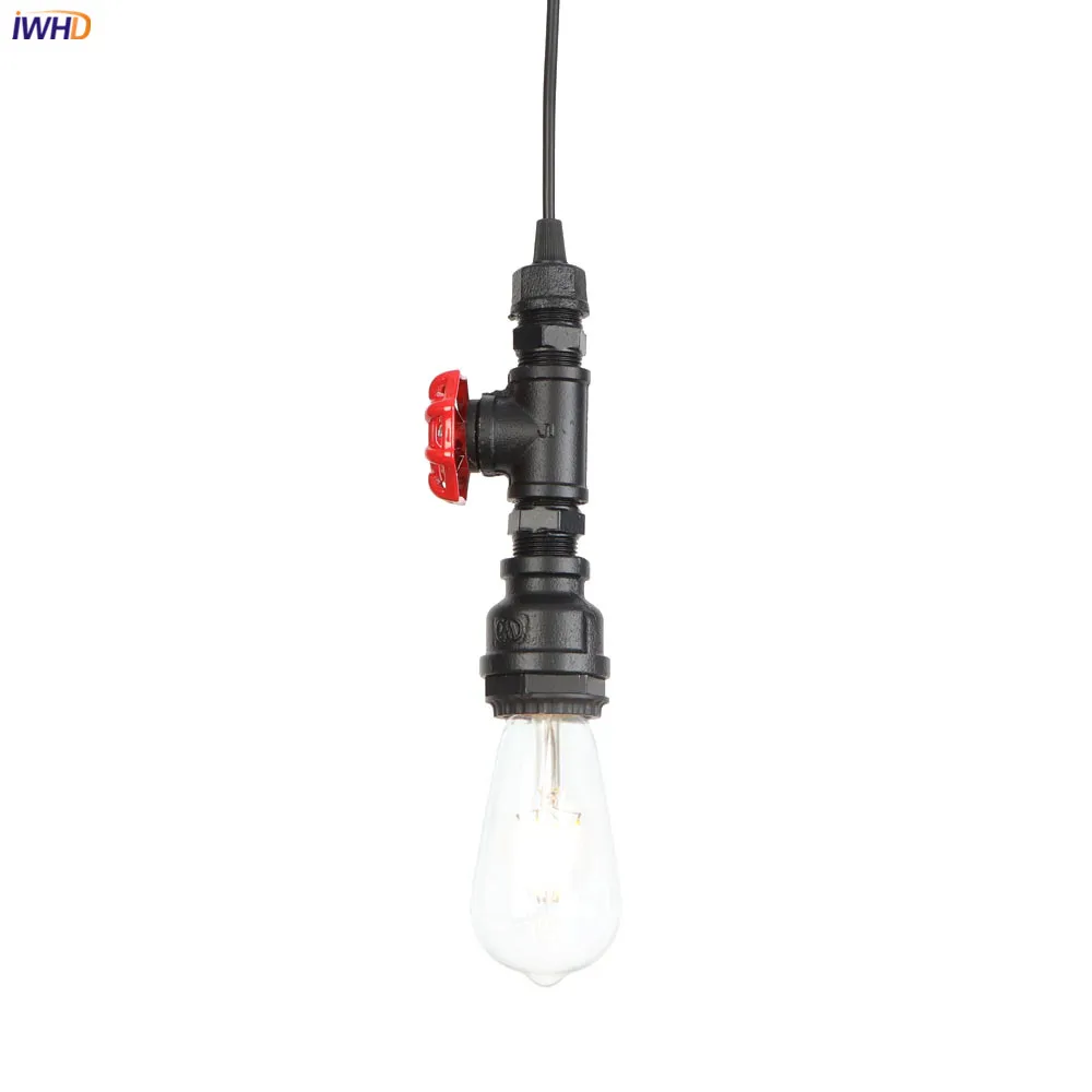 

IWHD Industrial Decor Edison Pendant Lights Fixtures For Bar Restaurant Bedroom Water Pipe Loft Vintage Lamp Hanging Light