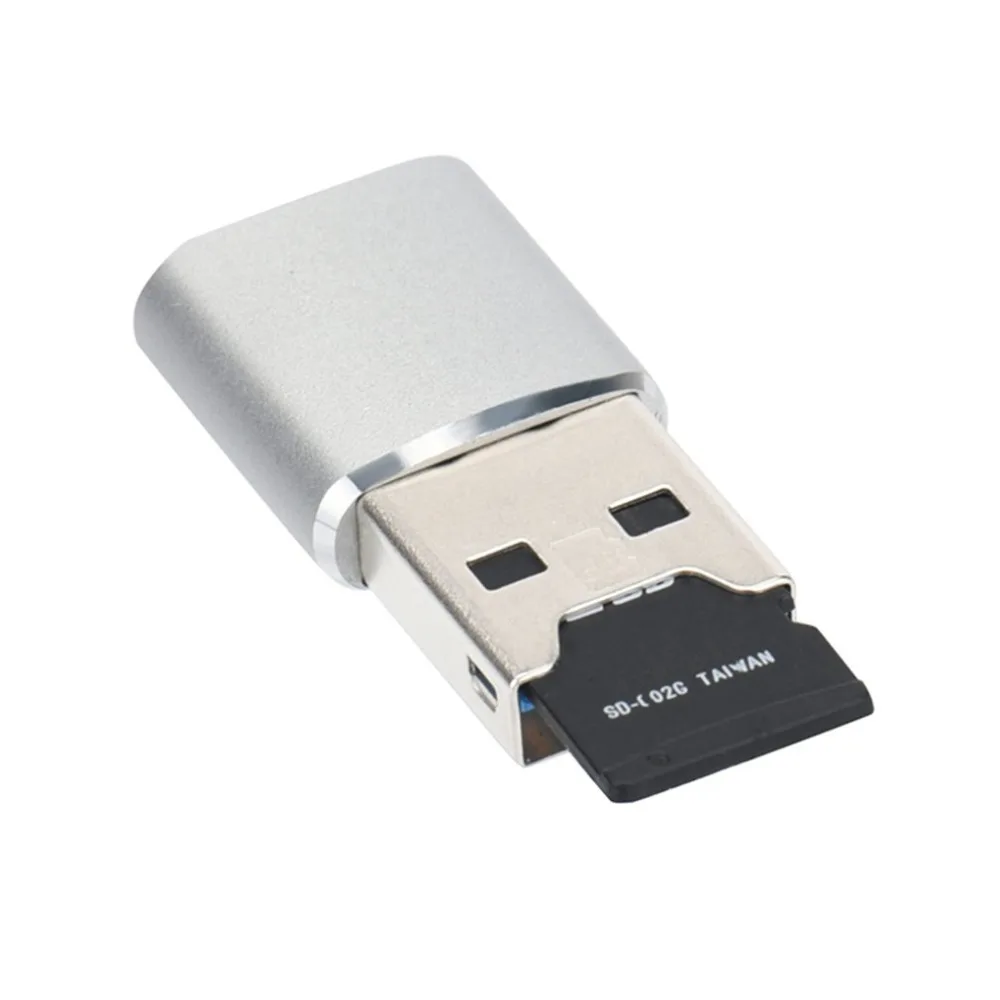 Мини-кардридер из алюминиевого сплава с разъемом usb типа Micro-USB и USB с поддержкой одновременного чтения и записи
