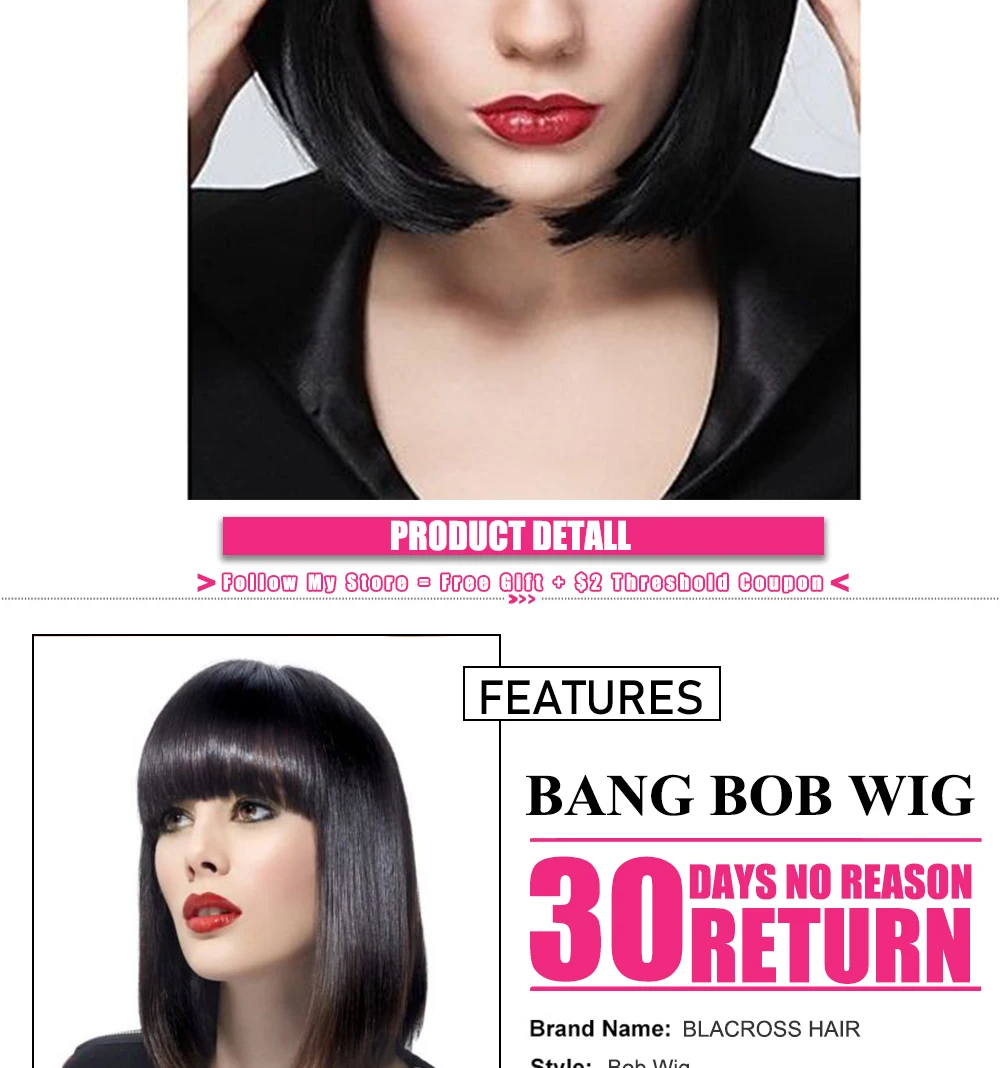 Perucas de Cabelo Brasileiro com Franja Peruca com Franja para as Mulheres Humano Reta Negras Remy Cabelo Completo Máquina Peruca Bang Curto Bob 100% 5 reta bob peruca com franja para as