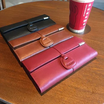 

2020 new women's wallet women's long three-fold leather women's wallet top layer cowhide clip retro hand
