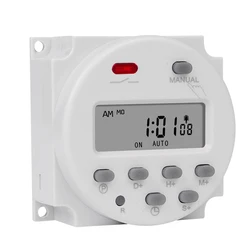 FashionSINOTIMER 1 Second Interval 220V Digital LCD Timer Switch 7 Days Weekly Programmable Time Relay Programmer CN101S