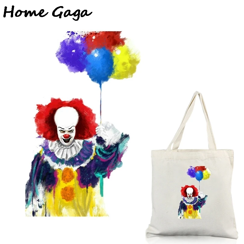Homegaga ужас клоун гладильная передача патчи жара пресс наклейки для милой футболки