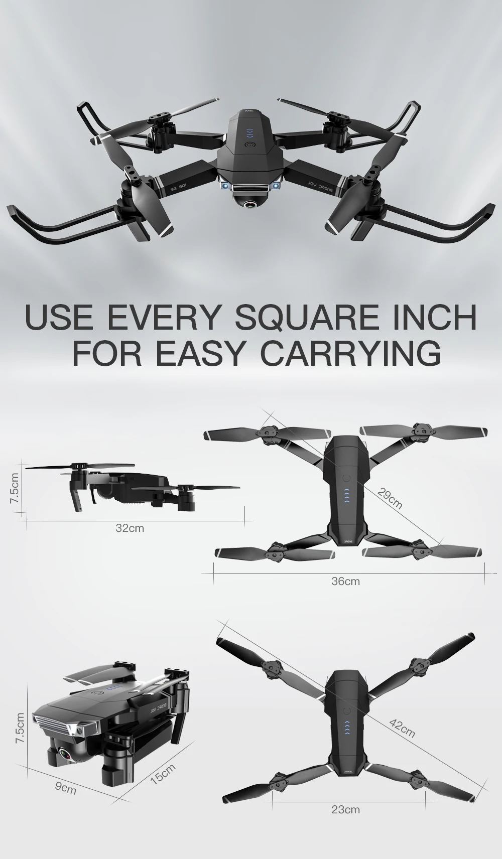 SG901 RC вертолеты селфи Дрон WiFi FPV 4K HD камера gps профессиональный оптический поток двойная камера складной RC Квадрокоптер 18 минут
