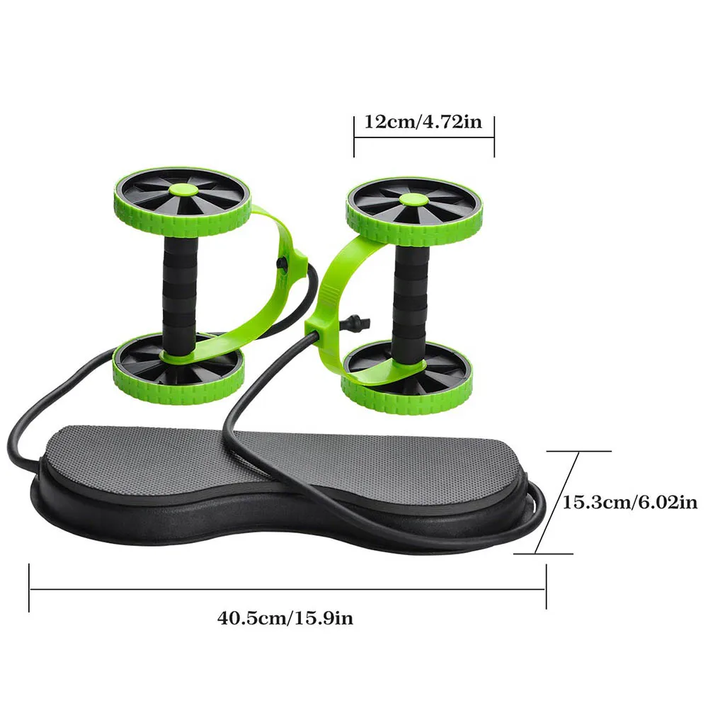 Брюшное двойное колесо Ab ролик для спортзала Домашняя Тренировка мышц оборудование для фитнеса Резиновая лента для растяжки полос для похудения устройство