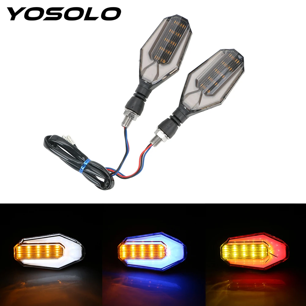 YOSOLO 1 Pair Motorcycle Turn Signal Lights Moto Signal Lights Super Bright 18LED Indicator Lamps Motorbike Accessories