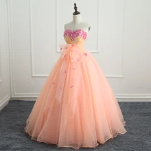 ANGELSBRIDEP изготовление на заказ; Большие размеры трапециевидной формы пышное платье блестящие BeadsTulle длиной до пола сладкий 16 платья дебютанток