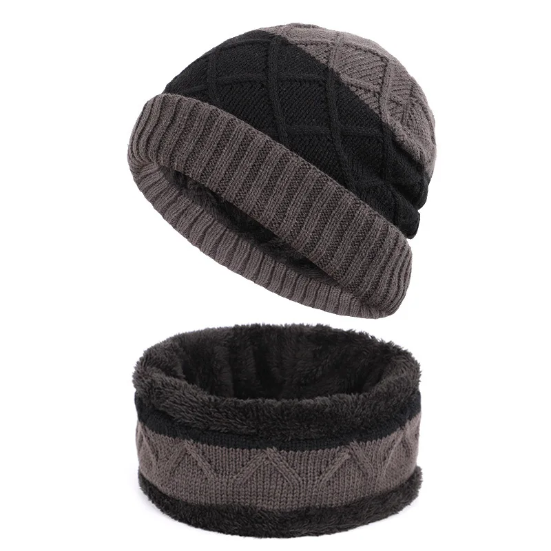 Зимние шапки Skullies Beanies, зимние шапки бини для мужчин и женщин, шерстяной шарф, шапки, Балаклава, маска, вязаная шапка - Цвет: Gray 3