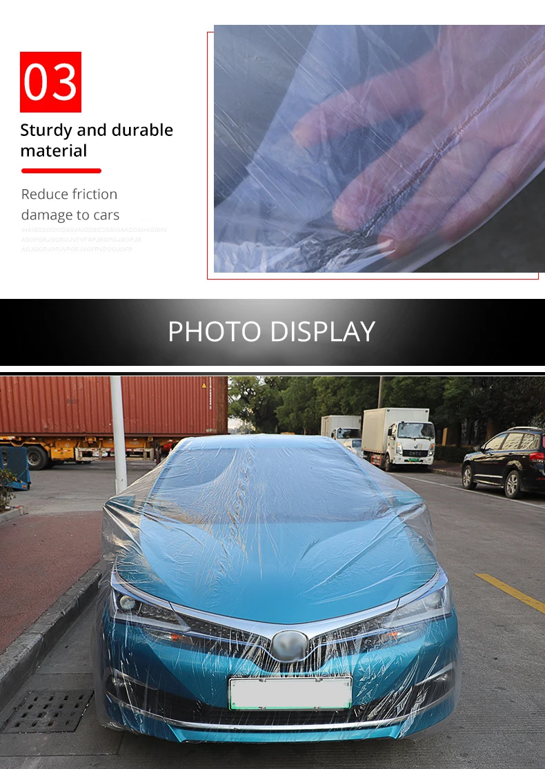 Transparent Car Cover Disposable Protective Covers for Vehicles
