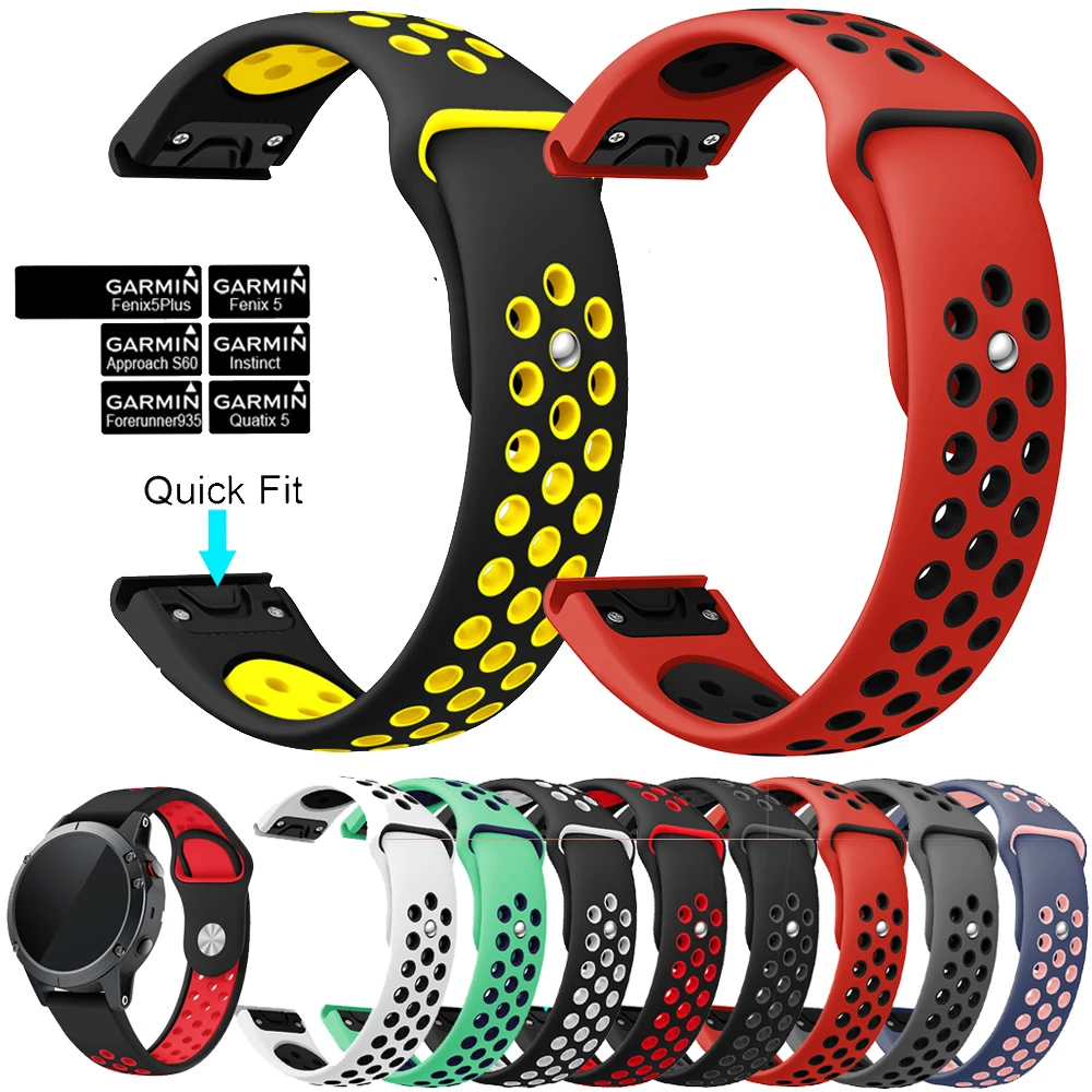 Силиконовый браслет для металлических часов Garmin Fenix 5, forerunner935, Quati x5/Instinct Quick Band модный ремешок для наручных часов 22 мм