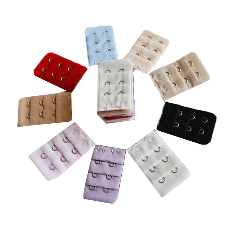 

2 Rows 2 Hooks Bra Extenders Nylon Clasp Strap Women Bra Strap 3pcs/lot