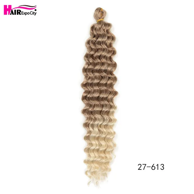22-28 Inch Deep Wave Twist Crochet Hair Natural Synthetic Braid Hair Afro Curls Ombre Braiding Hair Extensions Hair Expo City 27/613