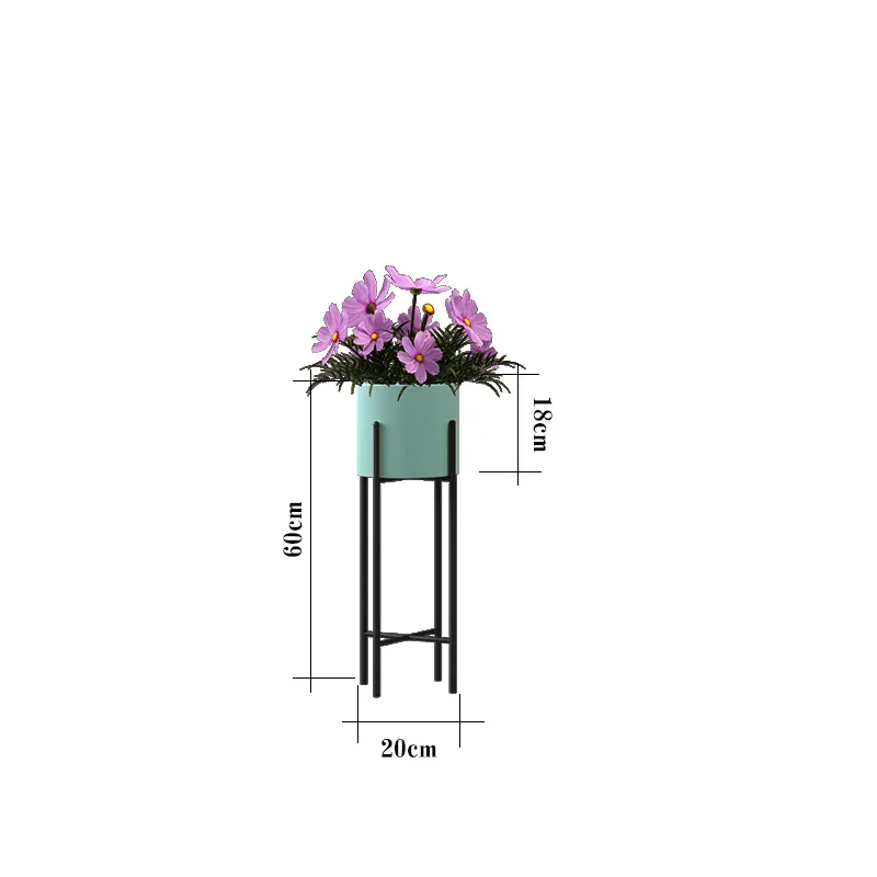 Металлическая подставка для растений в скандинавском стиле для гостиной, Цветочная стойка, роскошная железная комнатная напольная Цветочная стойка, современная простая зеленая Цветочная стойка - Цвет: green black S