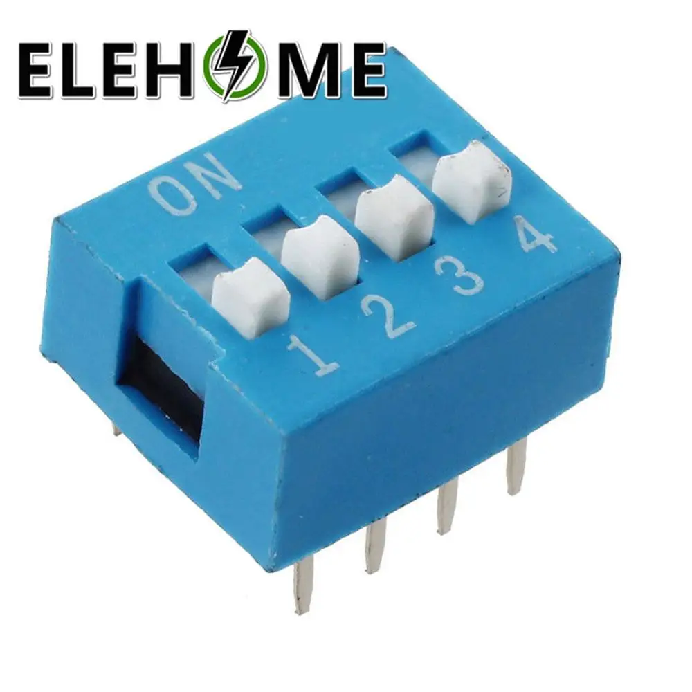 

10pcs IMC 2 Row 8 Pin 4P Positions 2.54mm Pitch DIP Switch Blue XF30