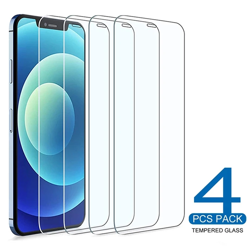 Защитное стекло с полным покрытием экрана для iPhone 11 12 Pro Max XS XR 7 8 6s Plus SE 4 шт. |