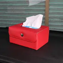 Car Tissue Box PU Leather Armrest Type Tissue Boxes Napkin Holder Auto Interior Accessories