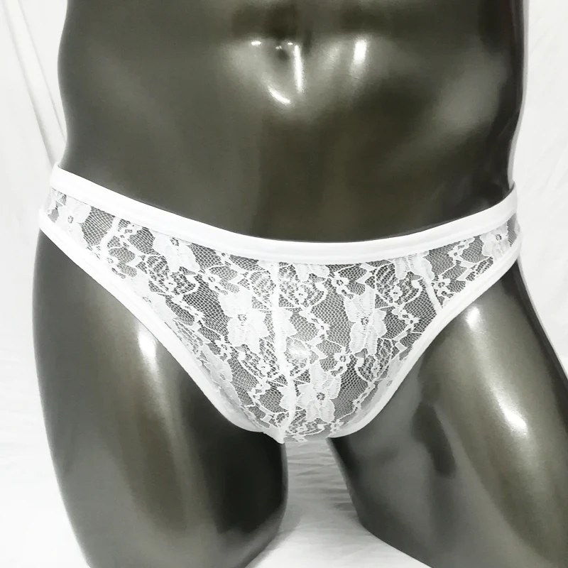 Lace Sexy Men's underwear fishnet Bikini briefs see-through underwear protruding pockets men's see-through underwear 6
