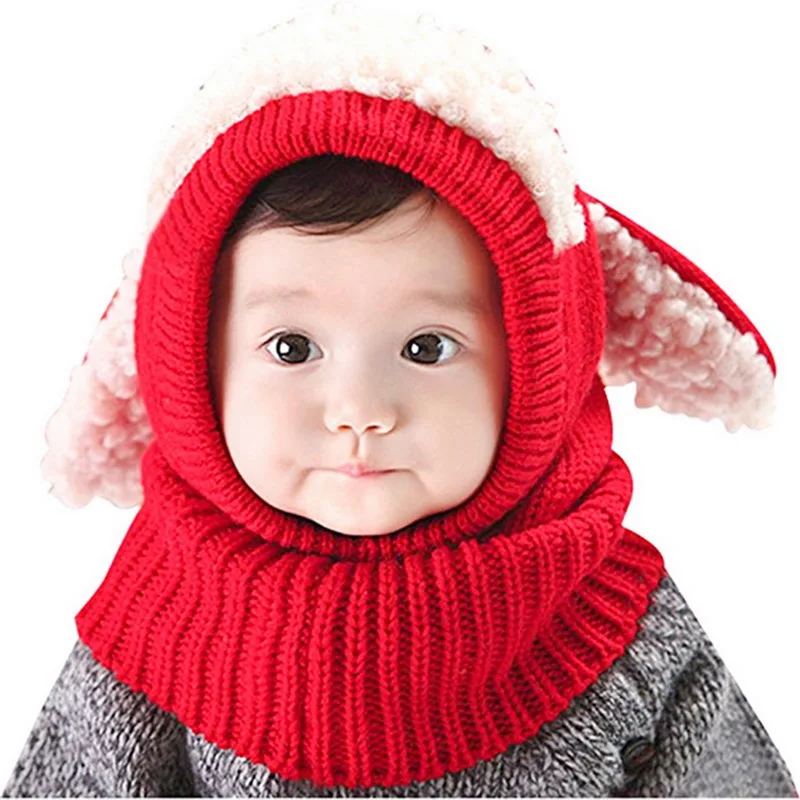 Kids Winter Hats Girls Boys Children Warm Caps Scarf Set Baby Bonnet Enfant Cartton Cute Hat Girl Boy Photograph Props