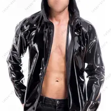 Латексные резиновые Gummi мужские пальто с капюшоном верхняя одежда комбинезон крутой Индивидуальные