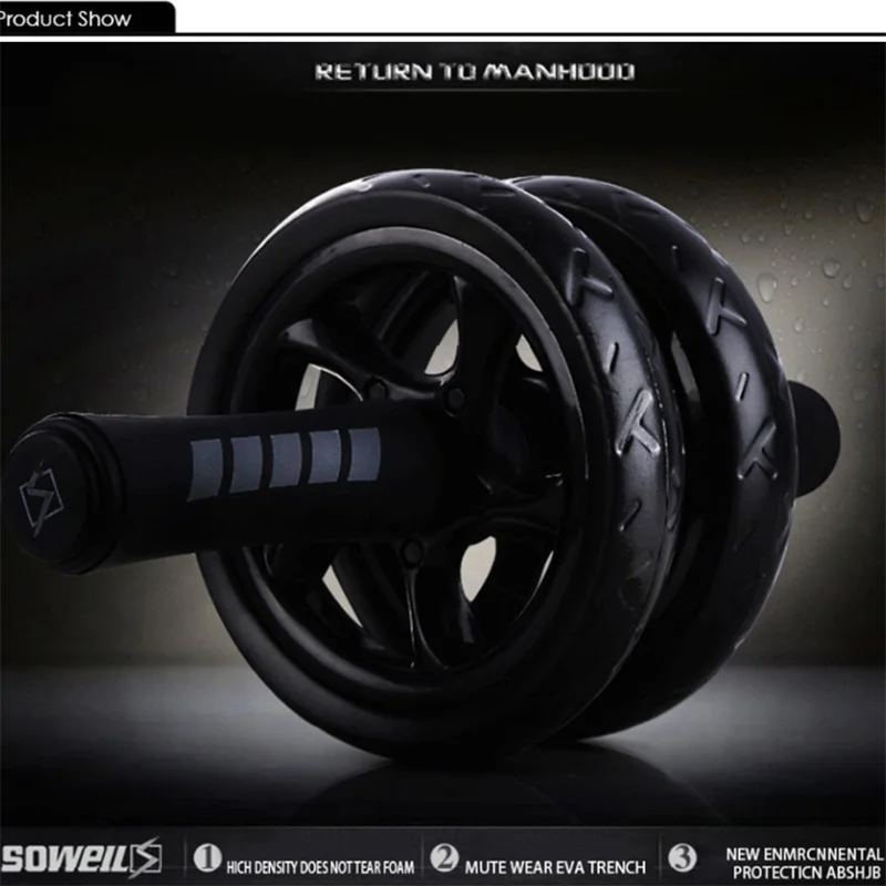 

Ab roller fitness non-slip tire pattern abdominal gym exercise wheel roller 15 cm for arm waist no noise fitness equipment
