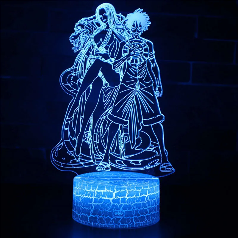 One Piece Lamp Remote Control Touch 3d Table Lamp Illusion USB Sleep Light Children Bedroom Decoration Nightlight Kids Gifts