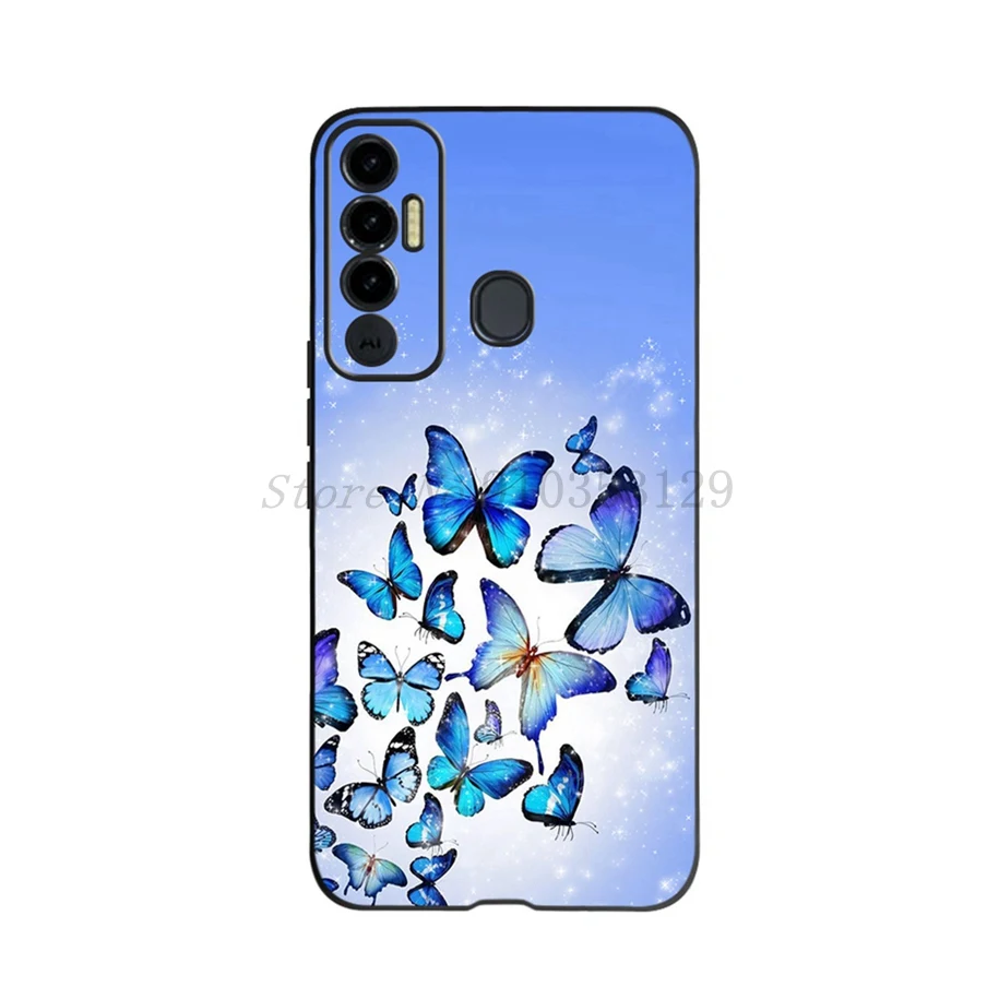 Floral Soft Silicone Black TPU Phone Case