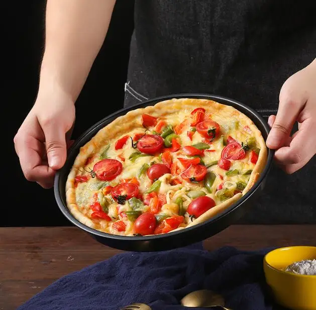 6/8/10 inch Non-Stick Pizza Pan Bakeware Carbon Steel Pizza Plate Round Deep Dish Pan Tray Mold Mould Baking Tools GYH