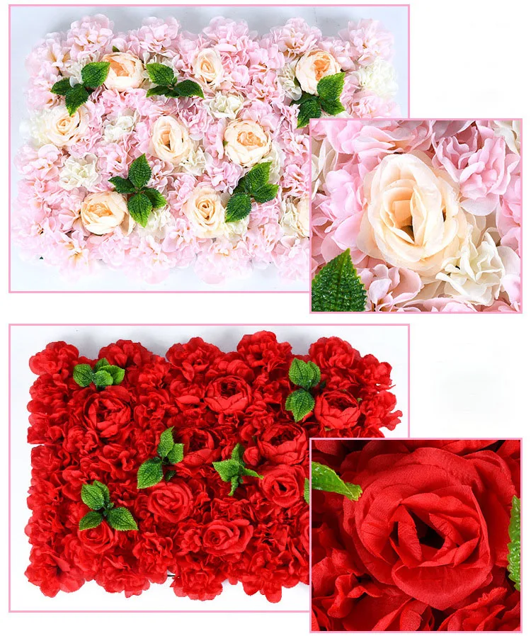 40x60 см Флорес искусственные панели boda Decoration seda flor telón de fondo champan Rosa flores falsas hortencia pared de fond