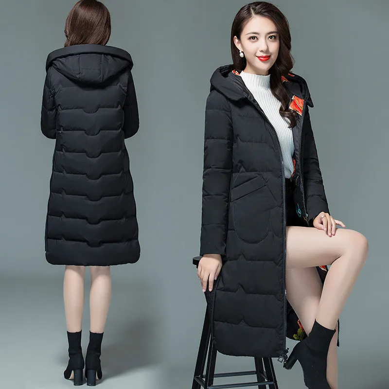 

High-End 2019 Autumn Ol Elegant Korean-style WOMEN'S Wear Long Sleeve Hooded Slim Women's Cotton-padded Clothes
