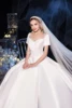 Vestido De Noiva 2024 Short Sleeve Classic Satin Lace Up Wedding Ball Gown Luxury Wedding Dresses Robe De Mariee Customized 6
