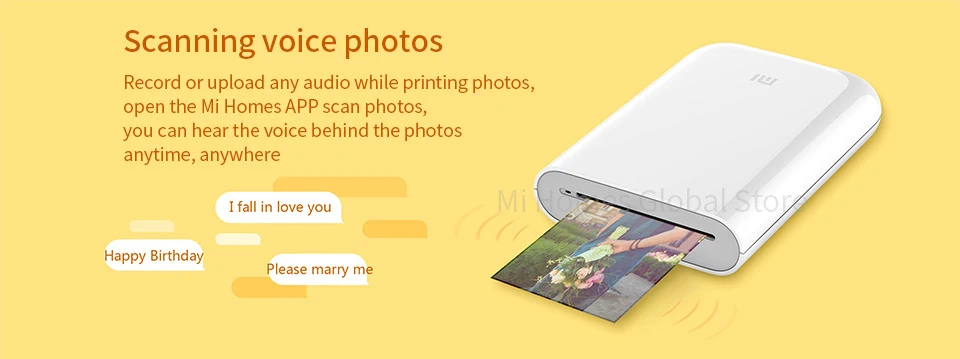 Xiaomi Photo Printer 300dpi Mi Bluetooth Compatible Portable Mini Pocket  Picture Printer For Smartphone Work With Mi Home App