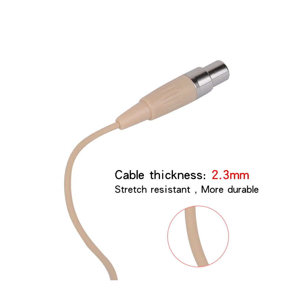 Versão de Atualização Ta3f para Akg Electret Condensador Headworn Fone Ouvido Microfone Pendurado 3 Pinos Xlr Samson Pacote Corpo Cabo Grosso - Image 3