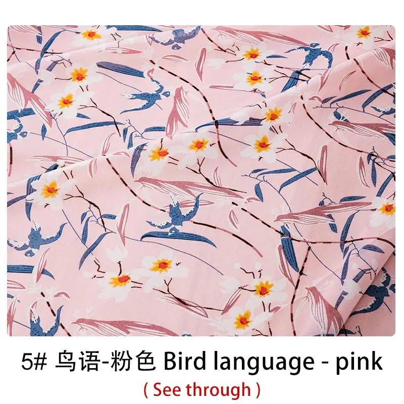 TJ8939-5 Ткань из шифона с цветочным принтом для летних платьев DIY 25*150 см 100*150 см/шт S06 - Цвет: TJ8939-5
