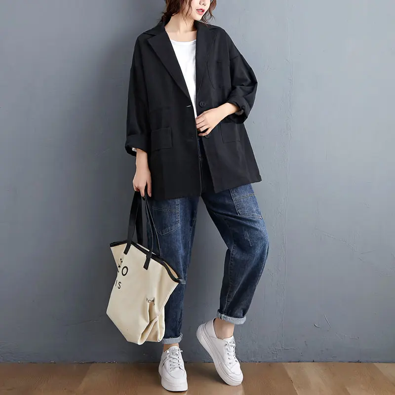 Oladivi Plus Size Women Clothing Autumn New Fashion Ladies Casual Blazers Female Overcoat Girl Leisure Coats Outerwears 4XL 3XL