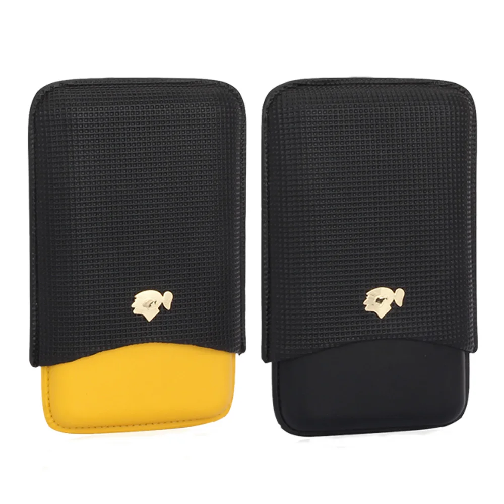 

COHIBA Cigar Travel Case Leather Mini Portable Humidor Cigars Storage Box 4 Cigars Tube Holder Tobacco Case Cigars Humidors