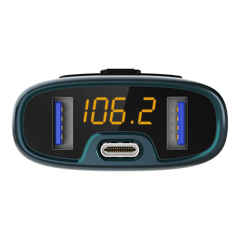 Prazata Bluetooth Автомобильный fm-передатчик Handsfree TYPE-C двойной usb зарядка Автомобильный MP3-плеер автомобильный bluetooth-комплект Передача аудио зарядки