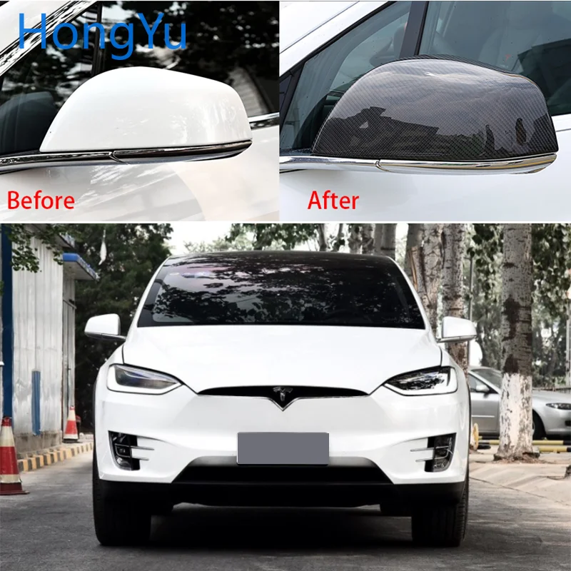 Чехол для Tesla Model x 100D 75D 90D p90D 2016 2017 2018 углеродное волокно боковое зеркало крышка