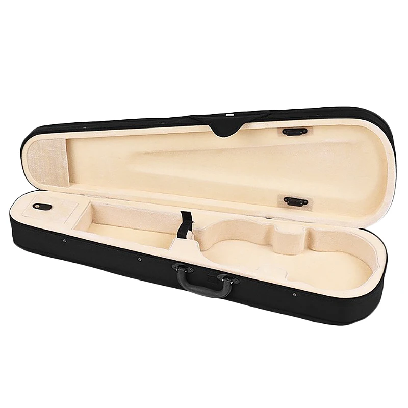 

Professional 4/4 Full Size Violin Big Triple-cornered Shape Case Box Hard & Super Light with Shoulder Straps Black Violin Access
