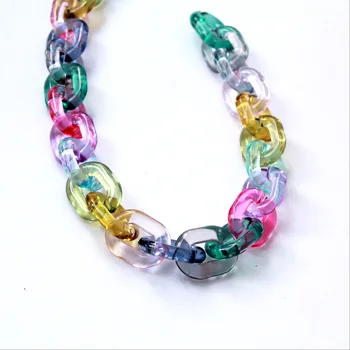 

3feet Mixed Clear Oval Acrylic Chain, Transparent Open Plastic Necklace Chain,Size 24mmx18mm Free Shipping