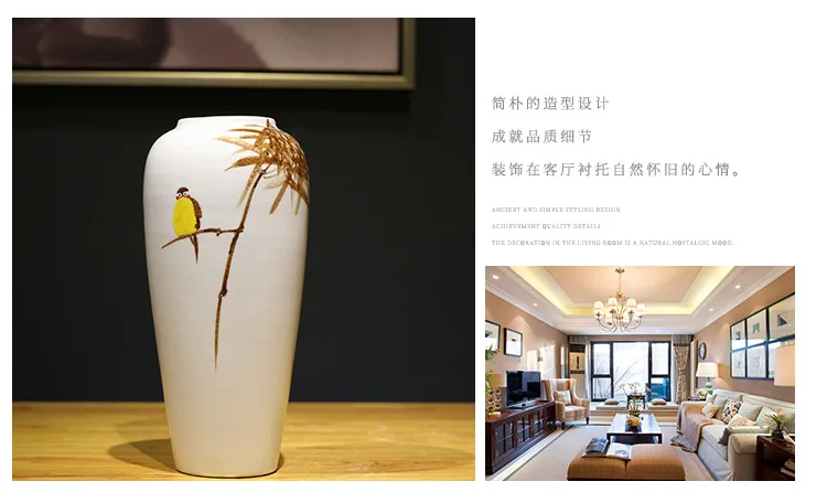Новая китайская керамическая ваза декорация Европейская гостиная столешница Ручная роспись современный дом минималистические ремесла