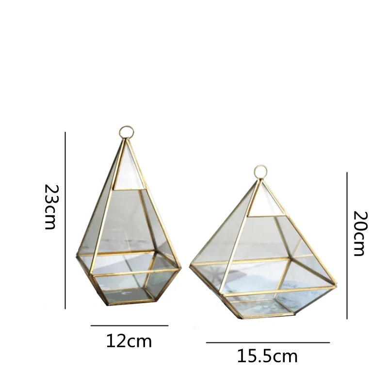 glass Geometric shape vase succulent plants Everlasting flower Home Decoration Flower terrarium glass containers flower vase 5