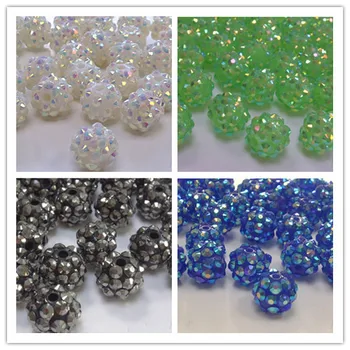 

loose bracelet+Frt756ft 10*12 mm White Green mixed 4 Color loose DIY Resin crystal Beads fit Basketball Wives