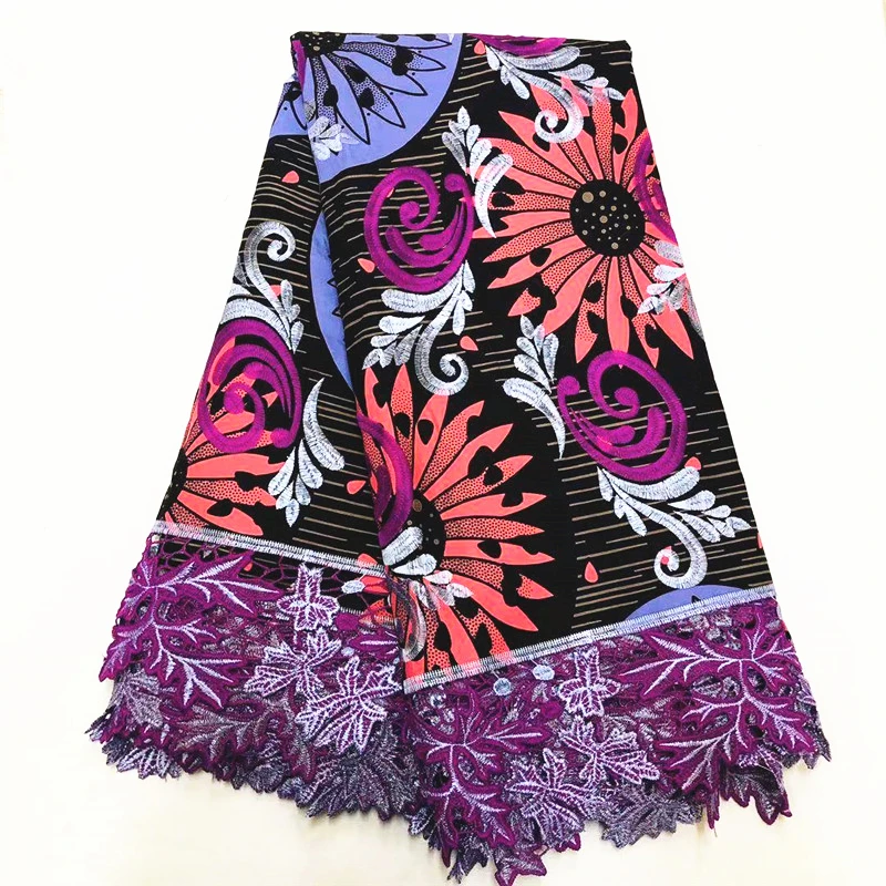 Африканский Воск Анкара ткань с вышитым воском принт ткань Гипюр кружево Африканский воск ткань для платья