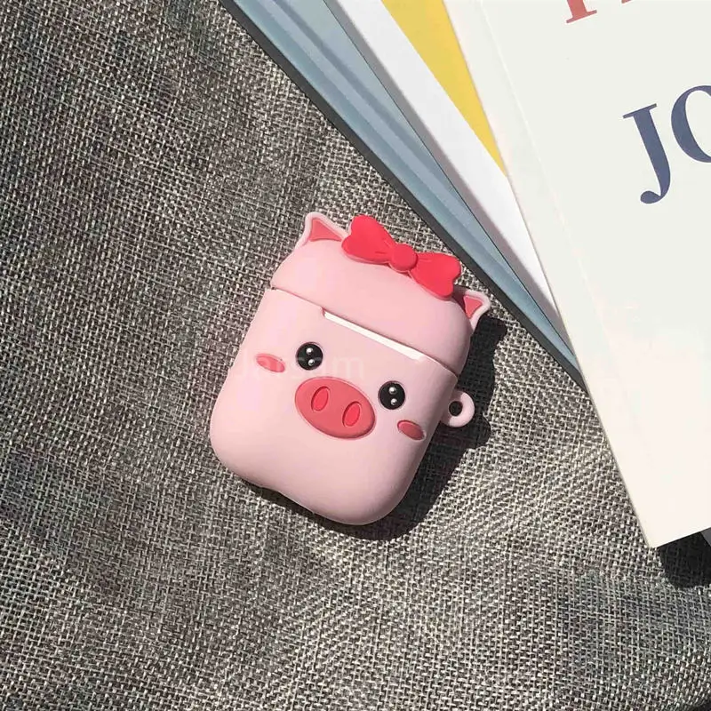 china pig Милый мультяшный беспроводной Чехол для наушников для Apple AirPods 2 Силиконовый чехол для зарядки наушников Защитный чехол для AirPods - Цвет: china pig